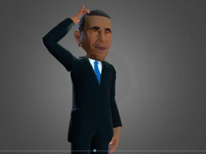 barack obama caricature 3D Model
