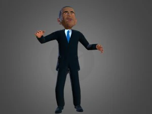 barack obama caricature 3D Model
