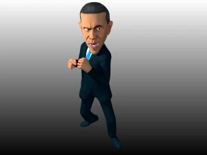 barack obama caricature 3D Model