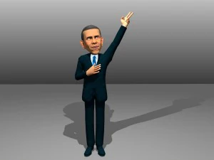 barack obama caricature 3D Model