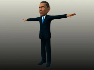 barack obama caricature 3D Model