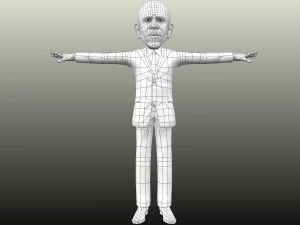 barack obama caricature 3D Model