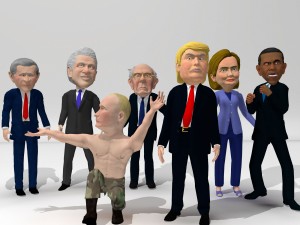 political caricatures pack 3D Model