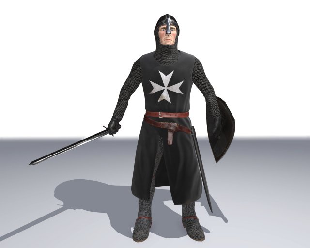 knight hospitaller 3D Model .c4d .max .obj .3ds .fbx .stl .blend 