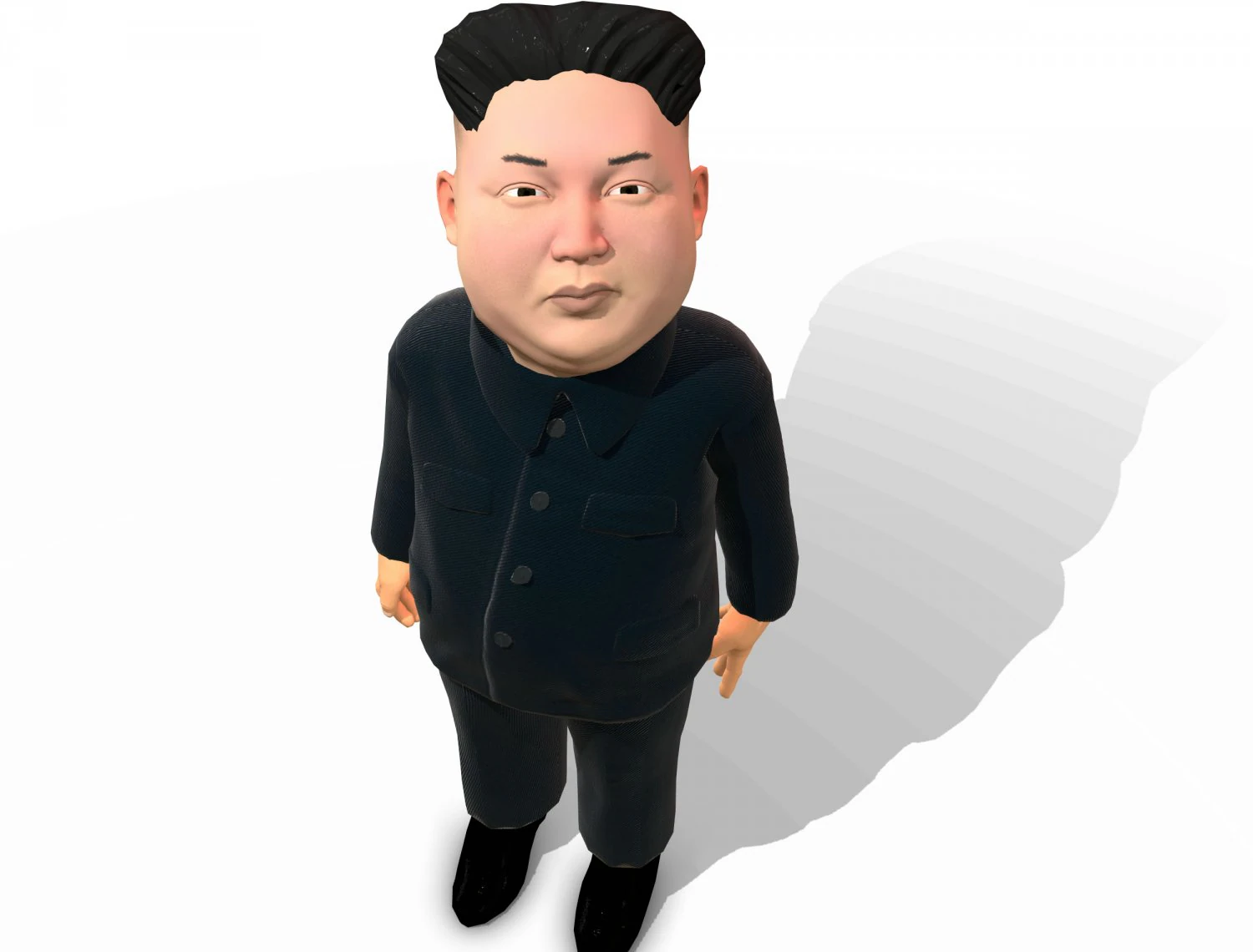 kim jong un caricature low poly animated 3D Model .c4d .max .obj .3ds .fbx .stl .blend 