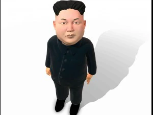 Kim Jong Un Karikatur Low Poly animiert 3D Modell