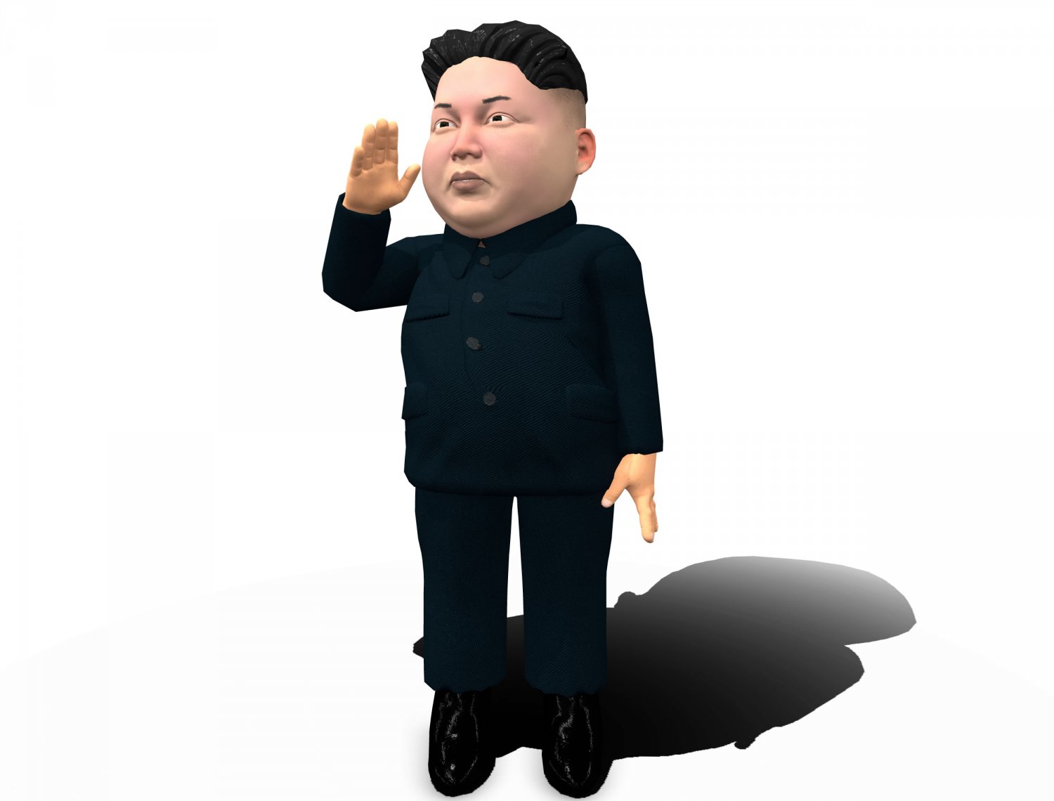 Kim Jong Un Caricature Low Poly Animated 3d Model In Man 3dexport