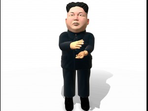 kim jong un caricature low poly animated 3D Модель
