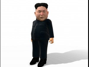 kim jong un caricature low poly animated 3D Модель