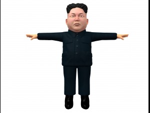 kim jong un caricature low poly animated 3D Модель