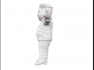 kim jong un caricature low poly animated 3D Модель
