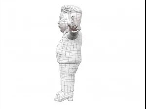 kim jong un caricature low poly animated 3D Model