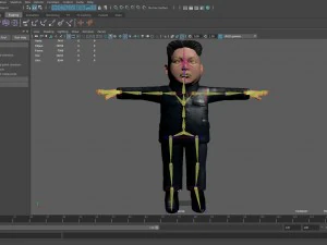 kim jong un caricature low poly animated 3D Model