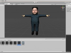kim jong un caricature low poly animated 3D Модель