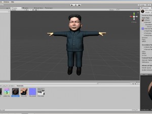 kim jong un caricature low poly animated 3D Модель
