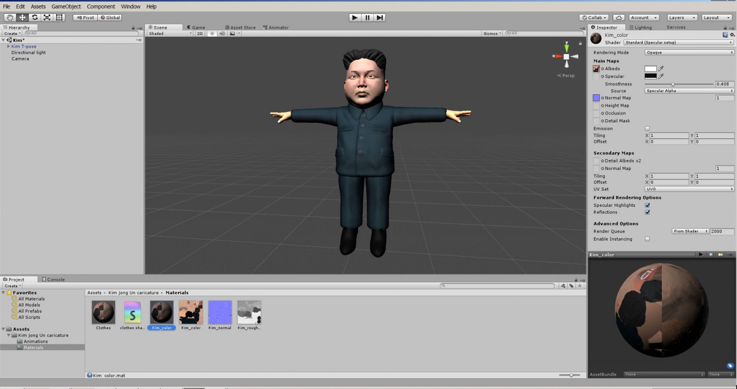 Kim Jong Un Caricature Low Poly Animated 3d Model In Man 3dexport