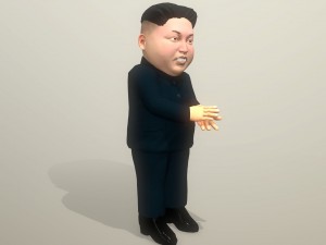 kim jong un caricature low poly animated 3D Модель