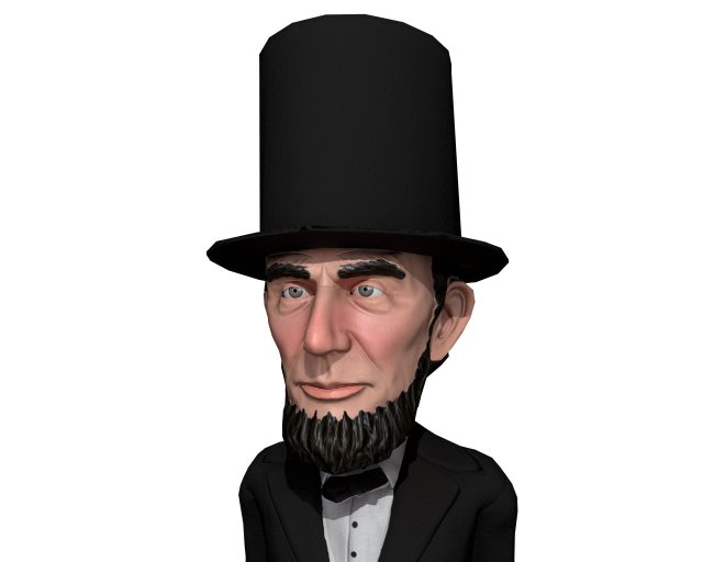 abraham lincoln caricature 3D-Modell .c4d .max .obj .3ds .fbx .stl .blend 