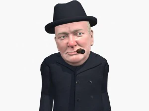 winston churchill caricature 3D Model