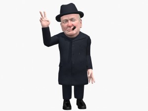 winston churchill caricature Model 3D