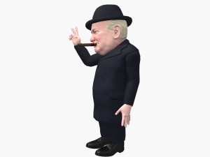 winston churchill caricature Model 3D