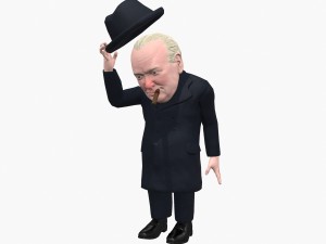 winston churchill caricature Model 3D