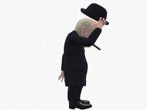 winston churchill caricature Model 3D