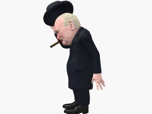winston churchill caricature Model 3D