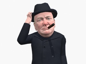 winston churchill caricature Model 3D