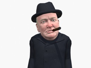 winston churchill caricature Model 3D