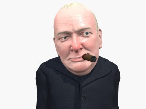 winston churchill caricature Model 3D