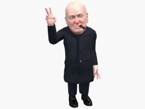winston churchill caricature Model 3D