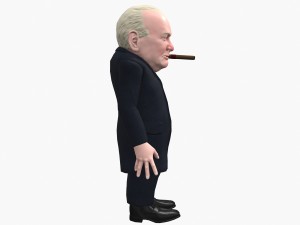 winston churchill caricature Model 3D