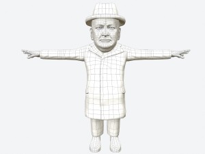 winston churchill caricature Model 3D