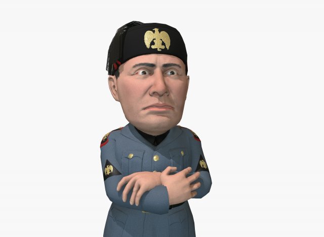 mussolini caricature 3D Модель .c4d .max .obj .3ds .fbx .stl .blend 