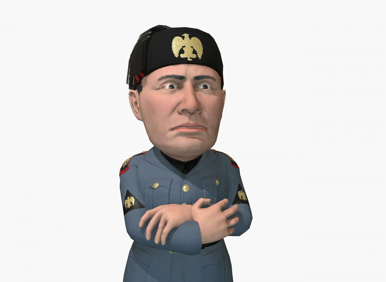 mussolini caricature 3D Model .c4d .max .obj .3ds .fbx .stl .blend 
