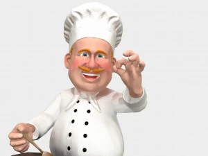 caricatura del cuoco Modello 3D