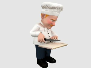 caricature de chef Modèle 3D