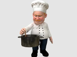 caricature de chef Modèle 3D