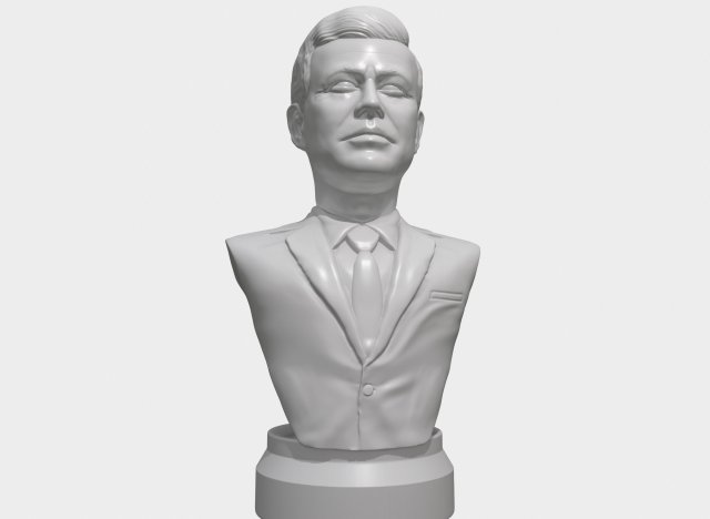 jfk 3d printable portrait bust Model Cetak 3D .c4d .max .obj .3ds .fbx .stl .blend 