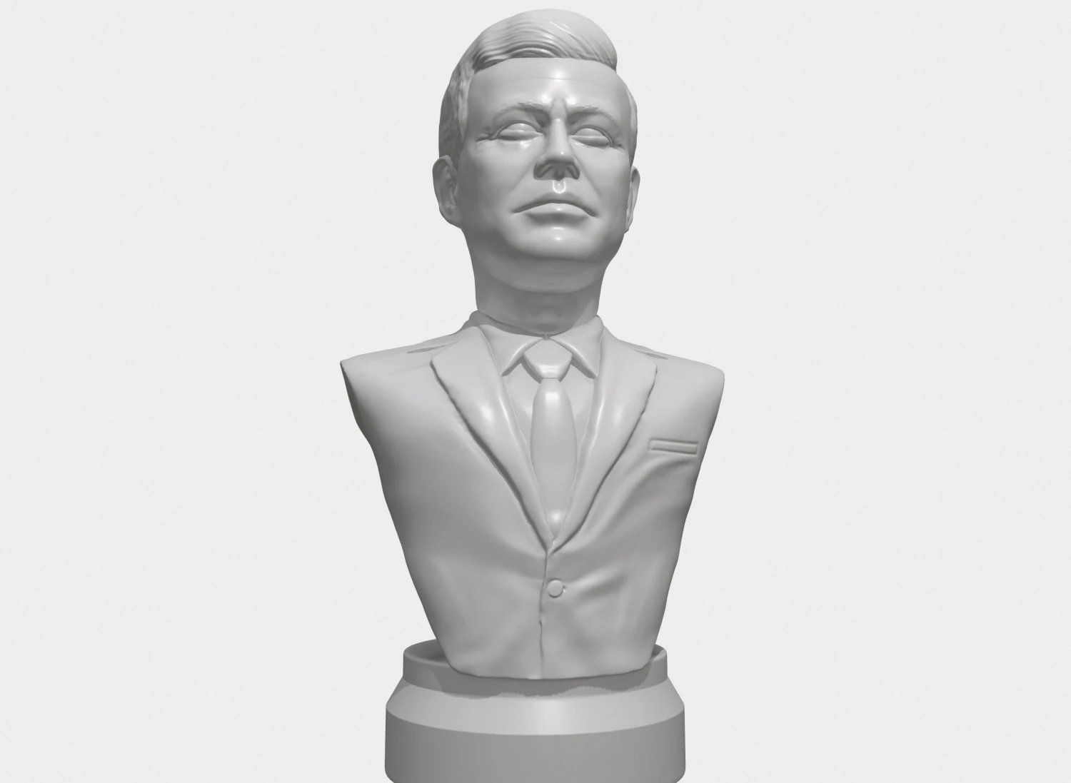 jfk 3d printable portrait bust 3D Print Model .c4d .max .obj .3ds .fbx .stl .blend