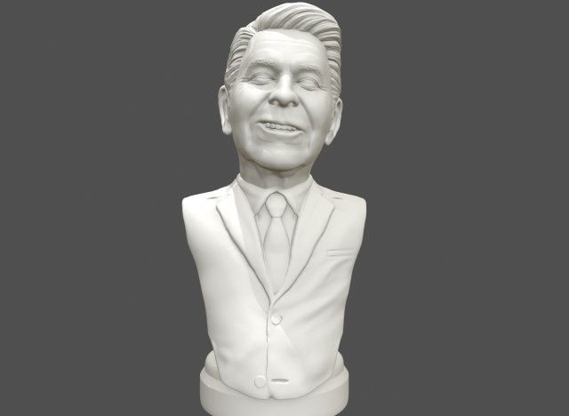 ronald reagan 3d printable portrait 3D Print Model .c4d .max .obj .3ds .fbx .stl .blend 