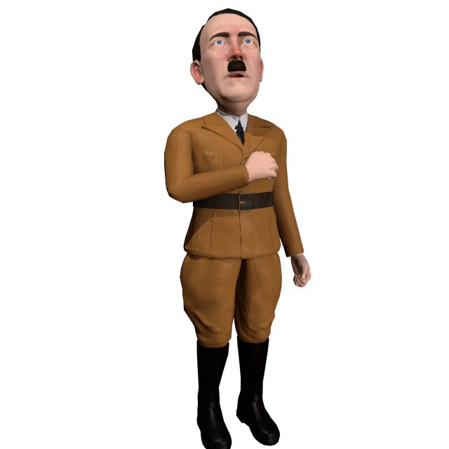 hitler caricature rigged animated low poly 3D Модель .c4d .max .obj .3ds .fbx .stl .blend 