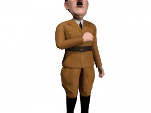 karikatur hitler dicurangi animasi poli rendah Model 3D