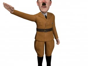 hitler caricature rigged animated low poly 3D Model