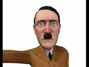 hitler caricature rigged animated low poly 3D Model