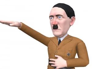 hitler caricature rigged animated low poly 3D Model