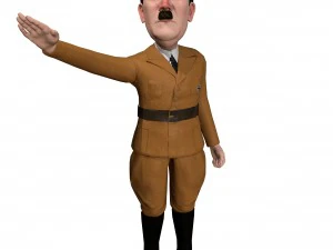 hitler caricature rigged animated low poly 3D Model