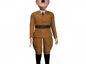 hitler caricature rigged animated low poly 3D Модель