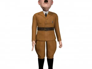 hitler caricature rigged animated low poly 3D Model